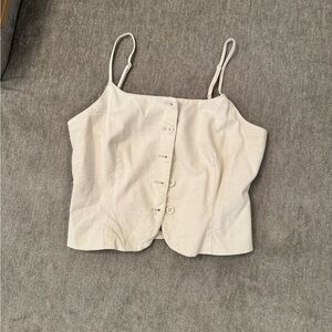 a new day Cream Button-Front Spaghetti Strap Cami